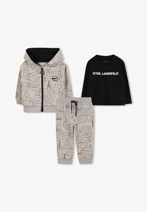 KARL LAGERFELD KIDS SET - Majica s kapuljačom i patentnim zatvaračem - sand