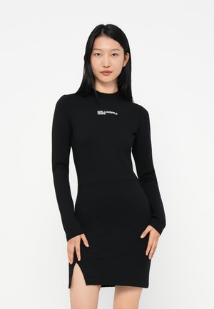 MILANO MOCK NECK DRESS - Jersey dress - black