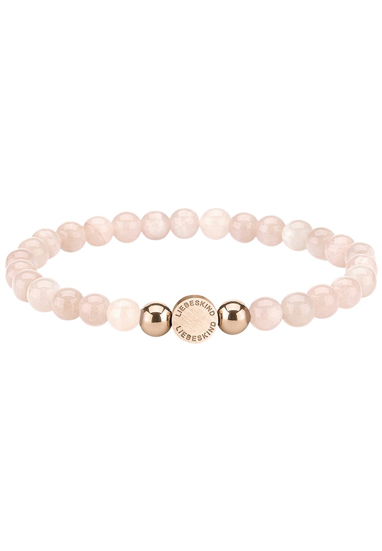 Liebeskind Berlin Damen-Perlenkette – Edelstahl IP Roségold, 46 Cm, Mit Perlen-Anhänger, Filigran