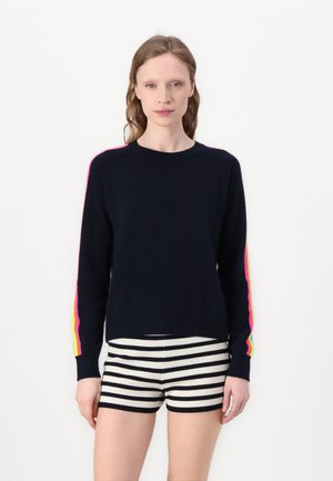 FROM FUTURE BANDE MULTICOLORE AUX MANCHES - Πουλόβερ - navy