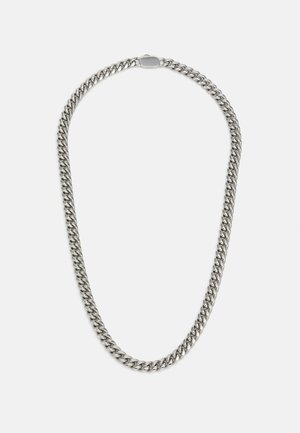 CHUNKY FLAT CURB SOLID NECKLACE UNISEX - Kaklarota - silver-coloured