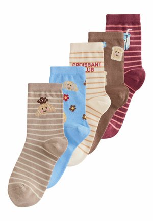 Next, 5 PACK - Socks - chocolate brown and blue