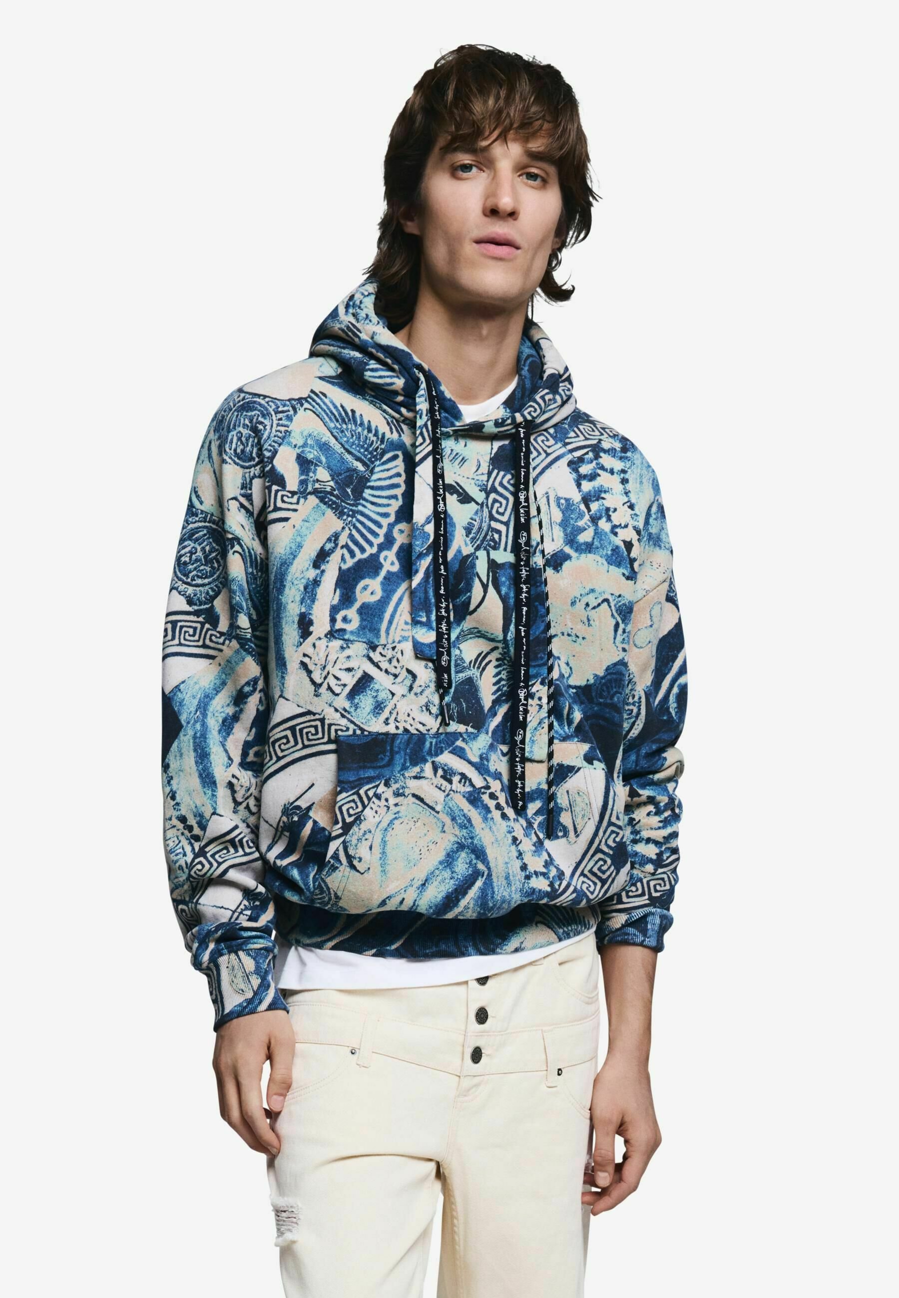 Desigual Sweatshirt Uomo Regular Fit – Multicolore Con Collo Rotondo E Tasche