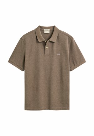 GANT, REG SHIELD SS PIQUE POLO - Poloshirt - dk hazelnut melange