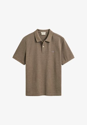 GANT, REG SHIELD SS PIQUE POLO - Poloshirt - dk hazelnut melange