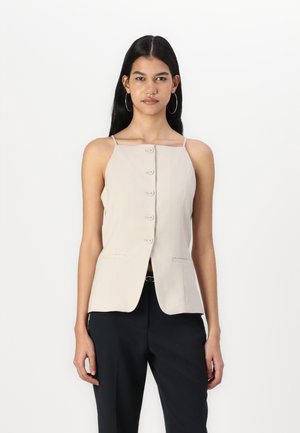 High-Neck Suiting Vest - Blúzka - chateau grey