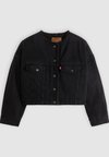 COLLARLESS CROP TRUCKER - Veste en jean - slight night