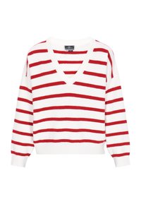 DreiMaster Trui - offwhite red stripe