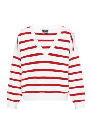 DreiMaster Maglione - offwhite red stripe