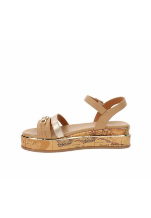 Sandali con zeppa - cuoio