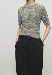 Massimo Dutti Print T-shirt - dark grey