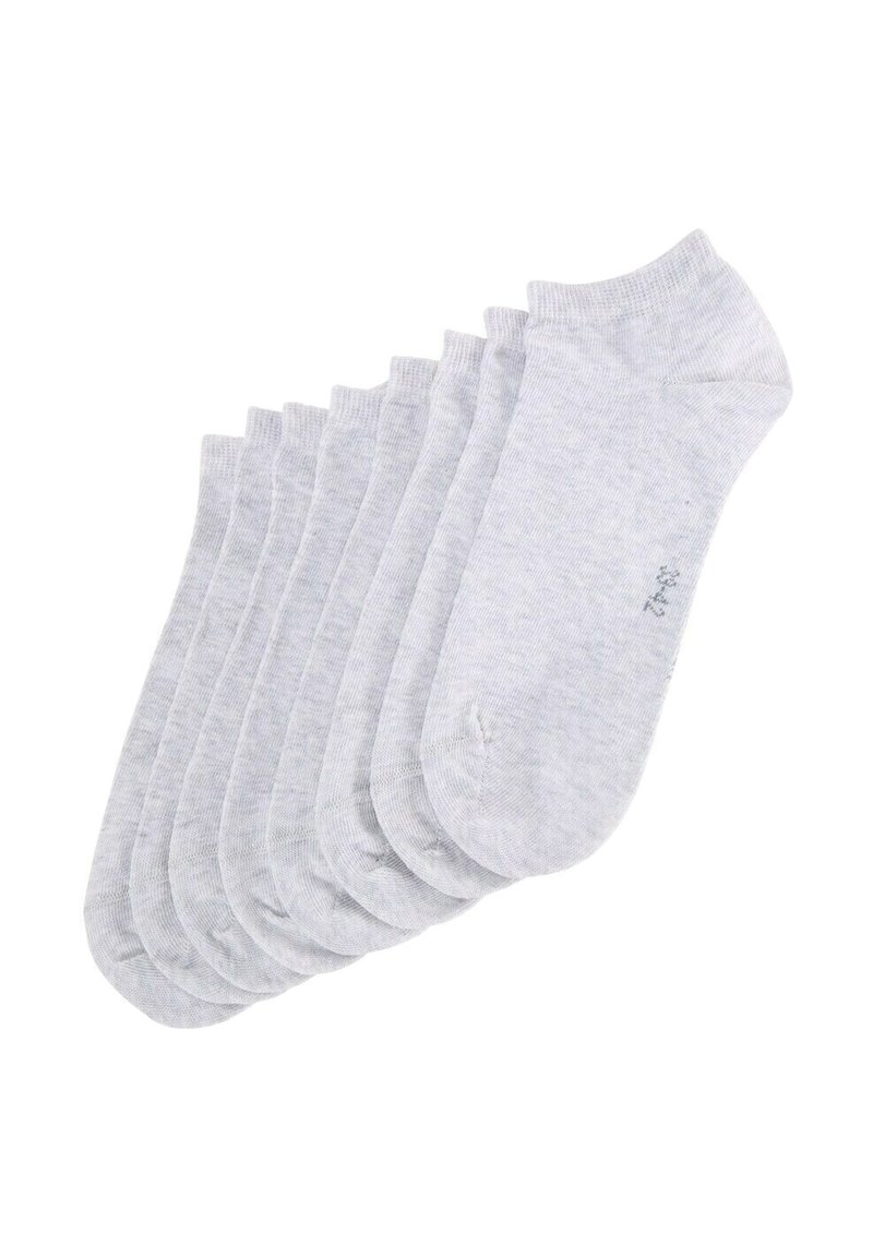 Sätt med sex par grå ankelsockar i bomull. Mjuk textur, ribbade fållar och en sömlös tådesign. Subtil logotyp på sidan.