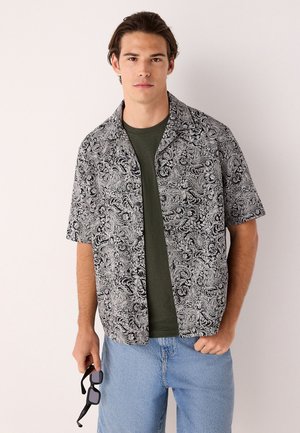 Next REGULAR FIT - PAISLEY PRINTED SHORT SLEEVE - Hemd - black\white