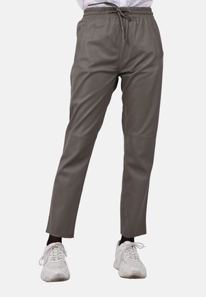 GIFT - Pantalón de cuero - gray taupe