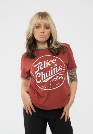 ALICE IN CHAINS CIRCLE EMBLEM RINGER - Print T-shirt - red
