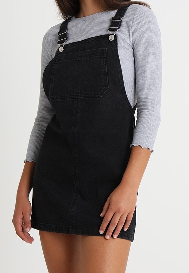 topshop black denim dress Topshop Denim dress - black denim - (Pre-owned)