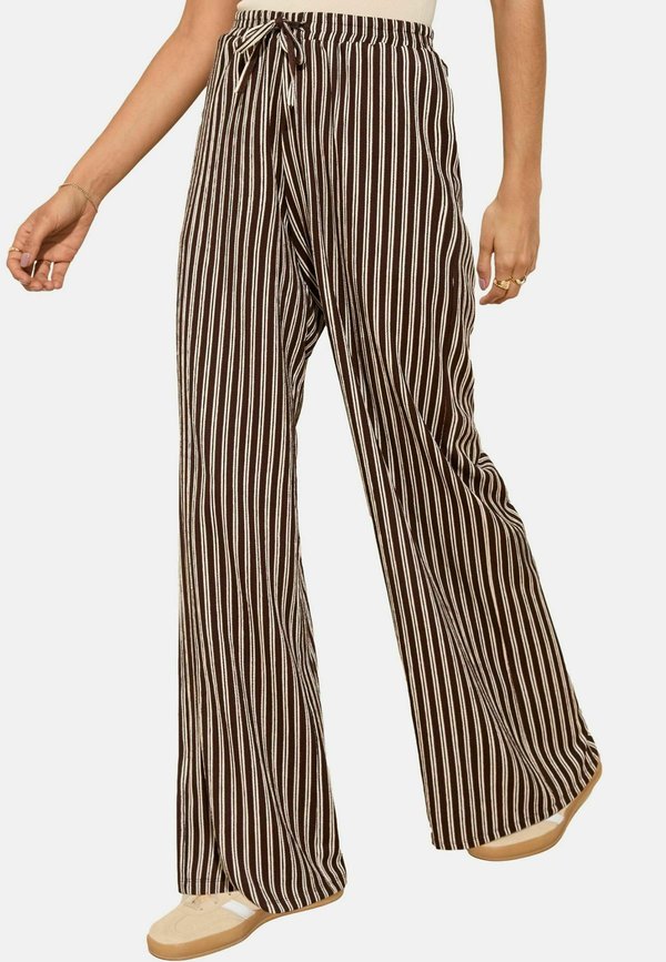 WIDE  - Stoffhose - chocolate stripe