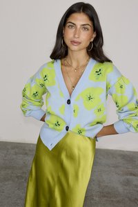 Never Fully Dressed - FLORAL HANNAH CARDIGAN - Cardigan - blue Miniatyrbilde 1