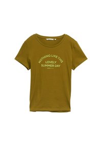 BASIC PRINT - Tričko s potlačou - warm moss green