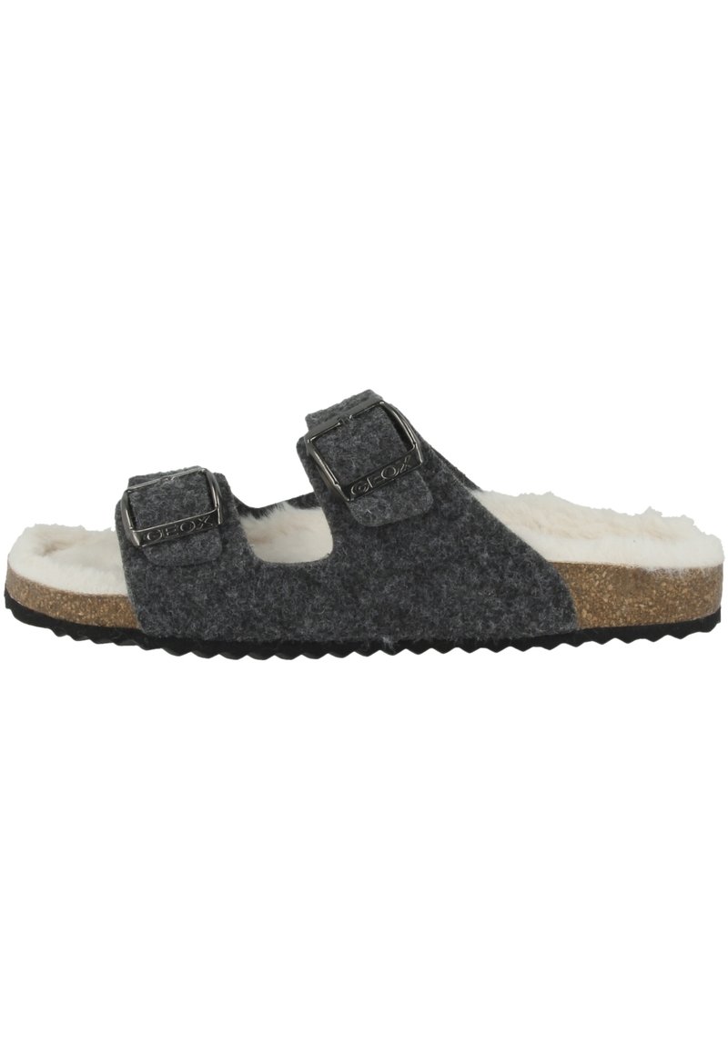 Damen Sneaker | Geox Pantolette flach anthracite/grau - AT73537 Damen Sneaker | Geox Pantolette flach anthracite/grau - AT73537