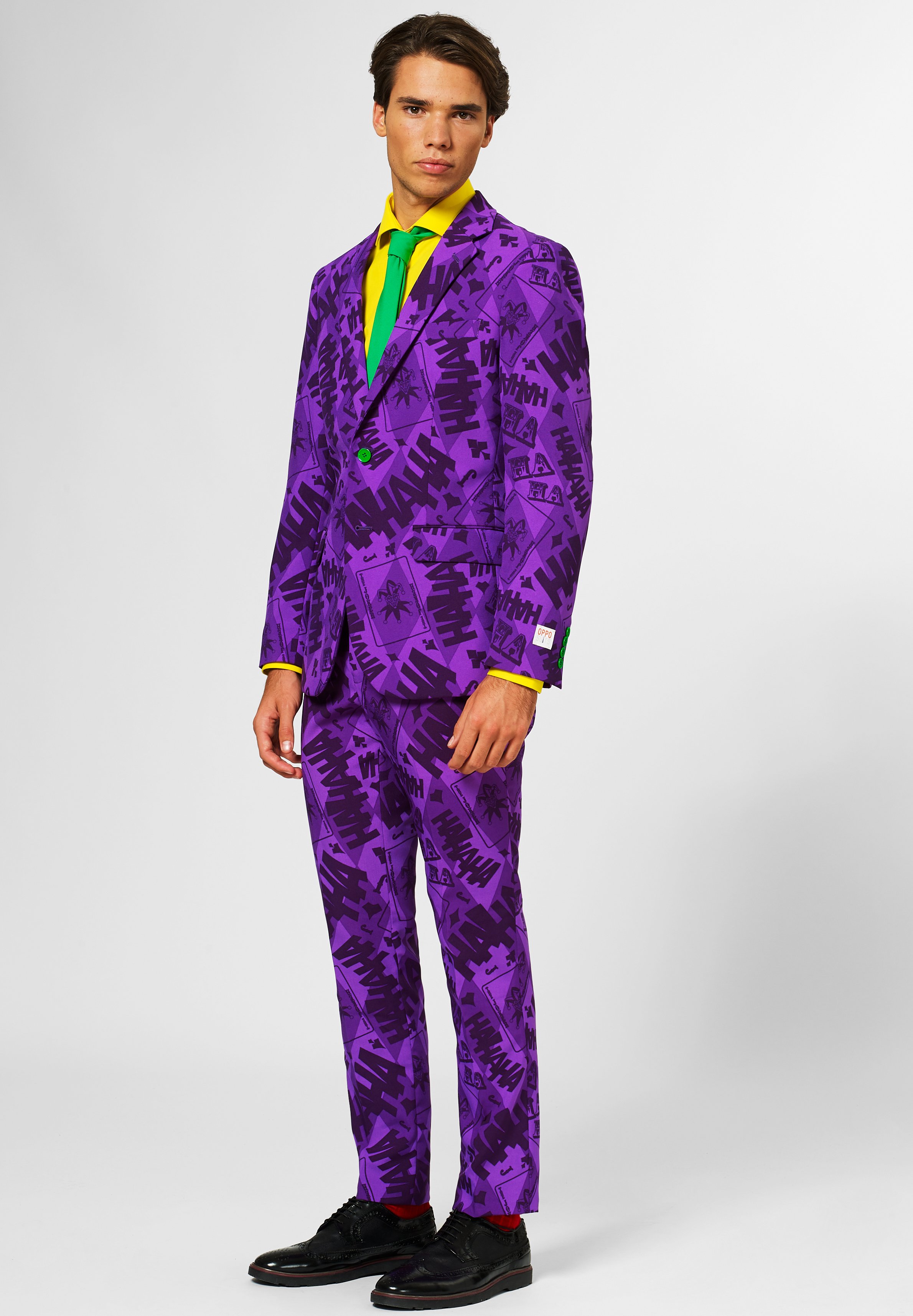 Lebensgroßer Karton-Ausschnitt „Joker Im Lila Anzug“ – 83x188 Cm, Aus Stabilem Karton, Für Partys & Foto-Spaß