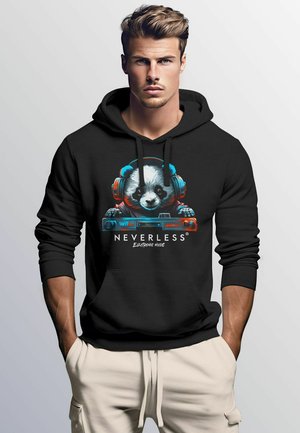 PANDA BÄR  MUSIK TECHNO FASHION STREET STYLE NEVERLESS® - Kapuzenpullover - schwarz