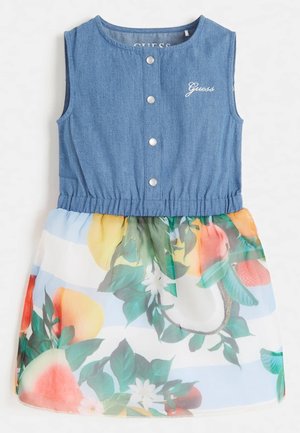 KLEID CHIFFONEINSATZ - Robe de jour - blau