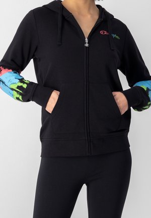 Felpa con zip - black
