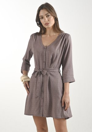 Shirt dress - brown