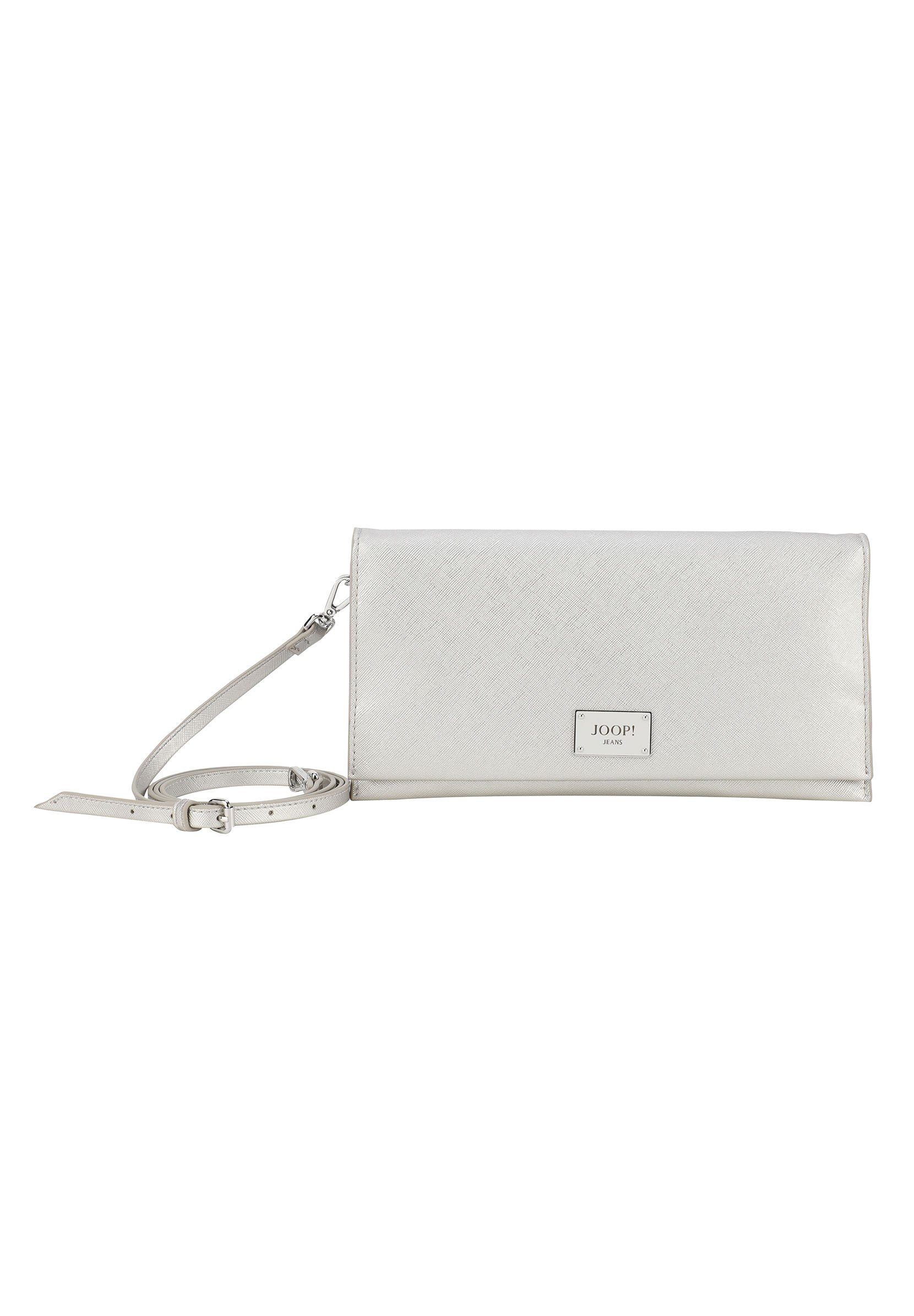 Joop! Cestino per la carta bathline, bianco, 25 x 30 x 21 cm, effetto pelle con logo Joop