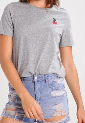 Printtipaita - mottled light grey