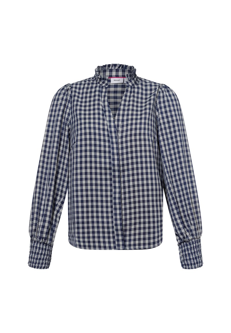 Nümph Button-down blouse - marine weiß