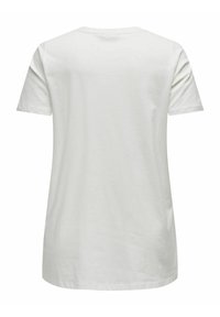 Tricou alb cu maneci scurte, fabricat din bumbac moale. Guler rotund, croi ușor lejer, cu un design simplu și fără cusături sau modele vizibile.