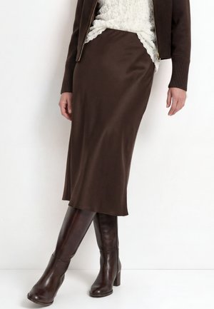 Rich & Royal, RICH & ROYAL MIDIROCK - Pencil skirt - chocolate torte