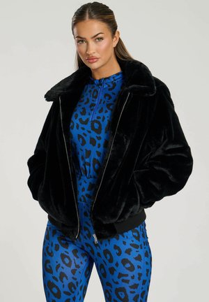 FAUX FUR ZIP UP BOMBER JACKET - Chaqueta de invierno - black