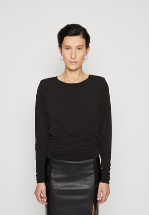 Gina Tricot DRAPED BACK - Μπλούζα με μακριά μανίκια - black