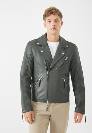 Lederjacke - smokey olive