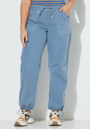 LAURASØN WEITE HOSE, ELASTISCH BUND, TUNNELZÜGE  - Stoffhose - blue grey