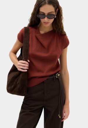 Marks & Spencer, DROP SHOULDER DRAPED WAISTED - Basic T-shirt - rust