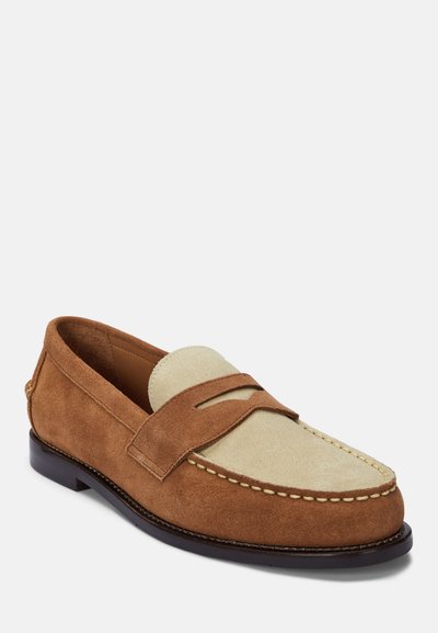 Polo Ralph Lauren ALSTON SUEDE PENNY LOAFER - Jalga libistatavad jalanõud - teak/bone