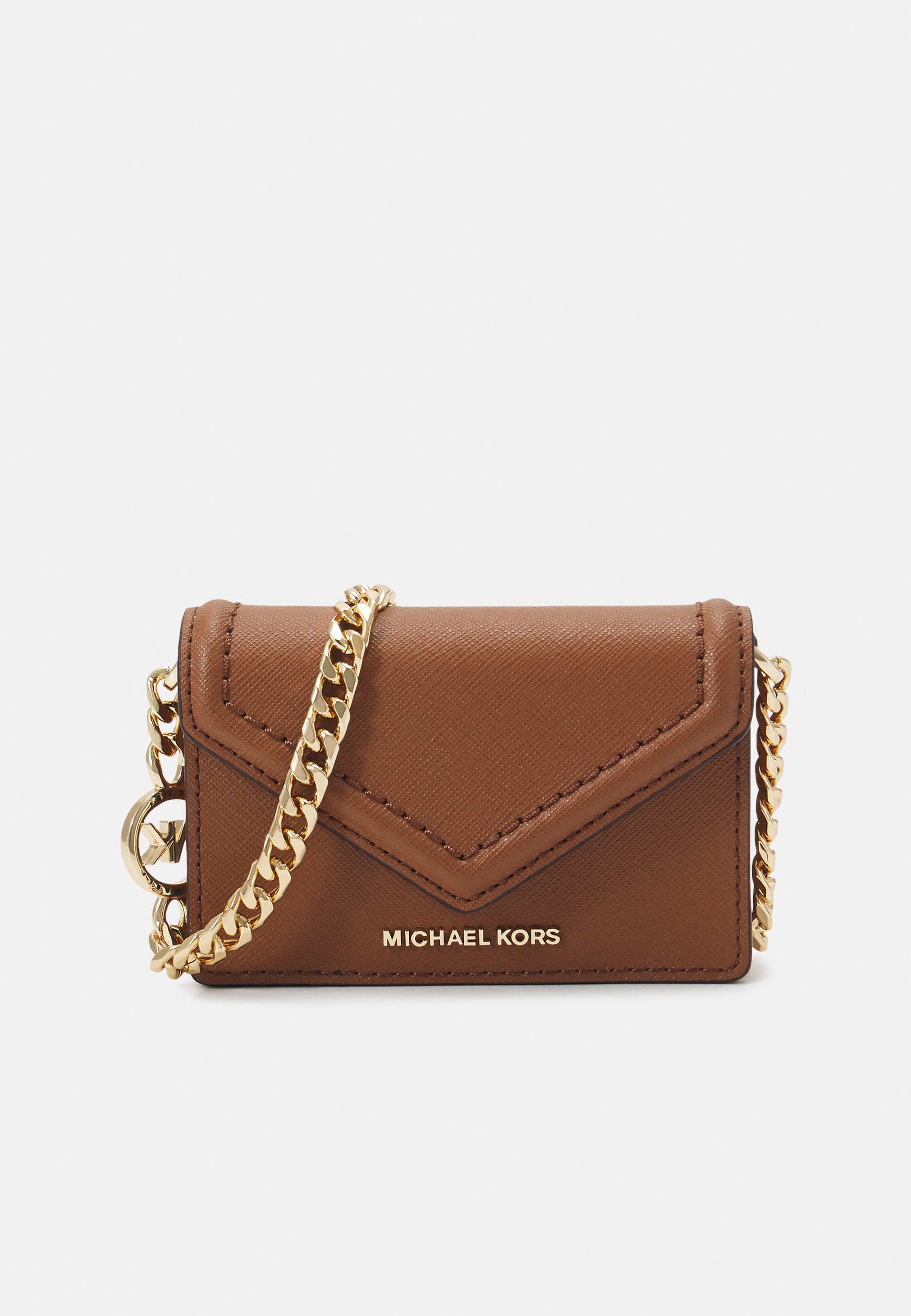 Michael Michael Kors Logo Jet Set Charm Small Chain Pouchette - Brown/Acorn