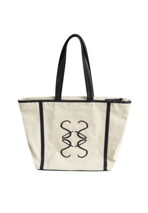 MIT 3D-STICKEREI - Shopping Bag - black