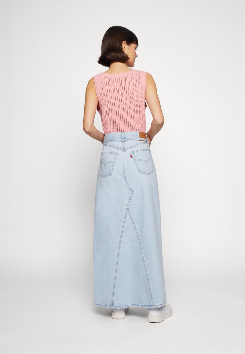 Levi's® ICONIC LONG SKIRT BELT - Maxi skirt - my so called pants/light-blue  denim 