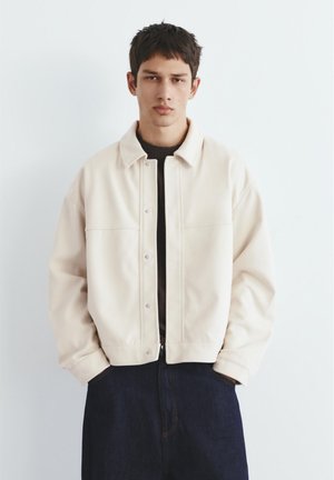 PULL&BEAR TEXTURED - JACKET - Let jakke / Sommerjakker - white