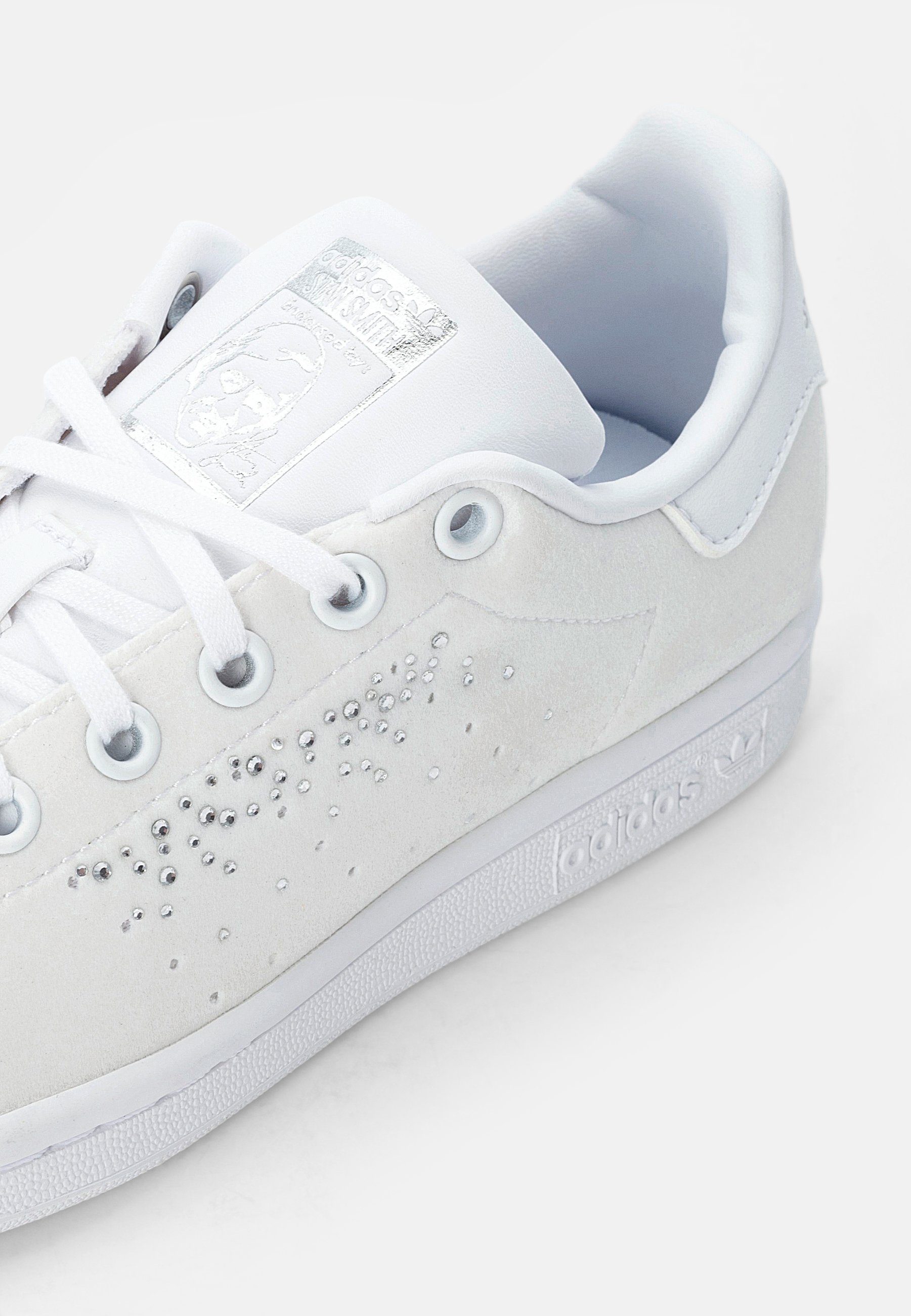 stan smith metallic silver white