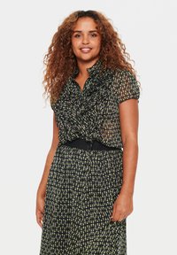 Saint Tropez LILJASZ CRINKLE SS - Pogājama blūze - black line florals