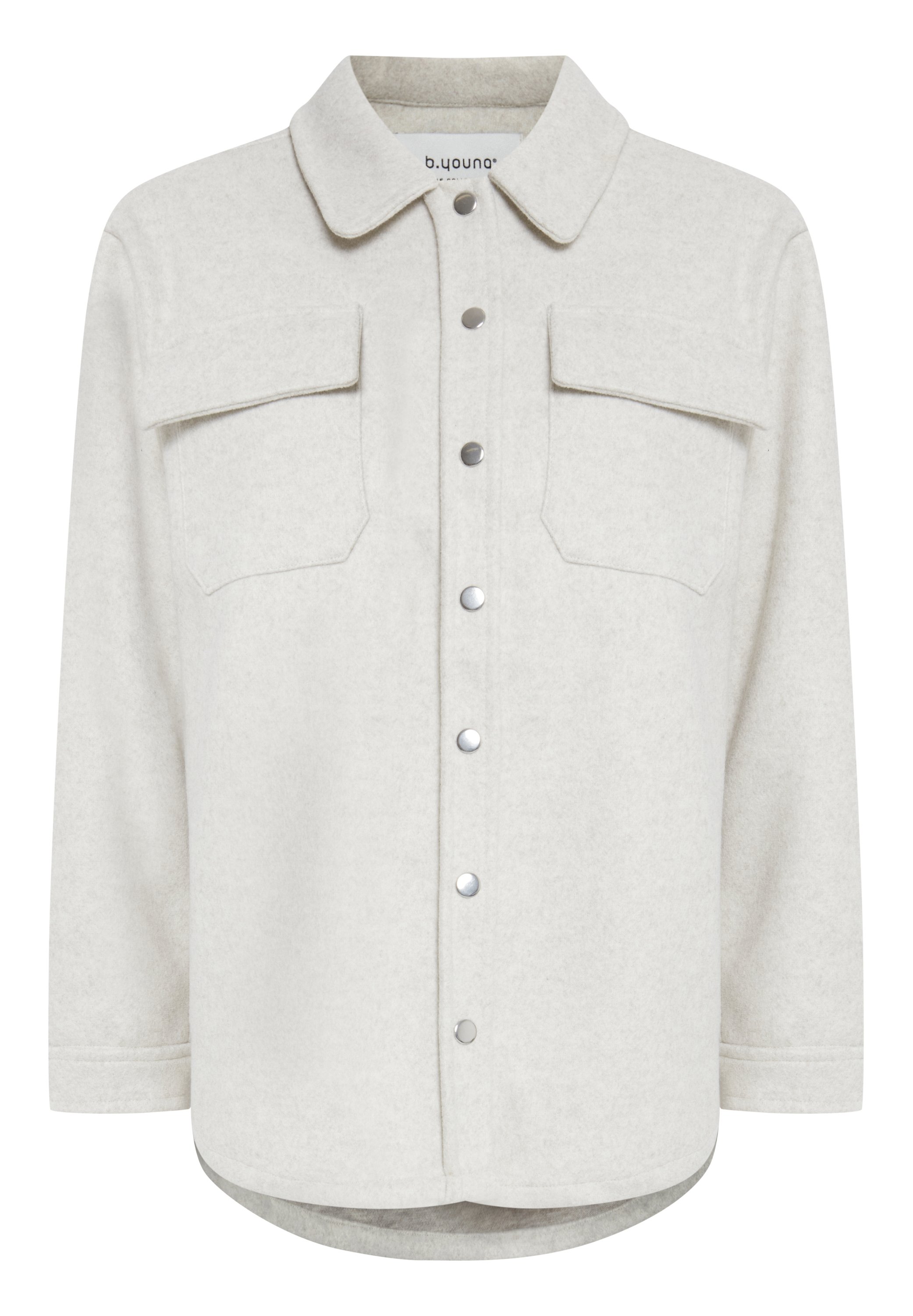 売れ筋商品|||ビーヤング パーカー・スウェットシャツ レディース アウター BYADANA - Sweatshirt - white pepper melange WOMEN'S BASICS FLEECE PULLOVER HOODIE WITH SLEEVE LOGO