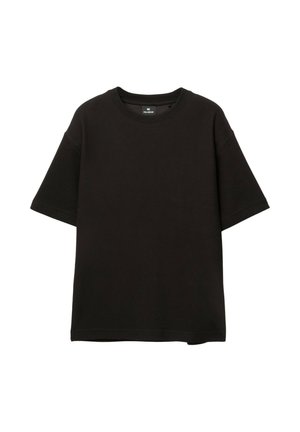 PULL&BEAR TEXTURED - T-paita - black