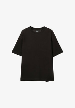 PULL&BEAR TEXTURED - T-paita - black