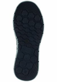 Černá gumová podrážka s hexagonálním vzorem, texturovaným povrchem a šedým okrajem. Velikost 41 vyznačená na spodní straně.